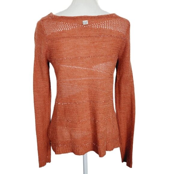 Billabong Sz Med Acrylic Wool Blend Vtg Burnout Sweater Multi Knit Rust Orange - Picture 4 of 8